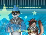  bird eyewear glasses jujichanchan keyboard mammal mordecai musical_instrument necktie piano raccoon regular_show rigby tie 