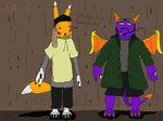  canine cigarette coat digimon dragon facial_hair fedupfox fox hat hi_res hindpaw jay mammal not_porn paws purple_dragon renamon scalie silent_bob snoochie_boochies spyro spyro_the_dragon video_games wings 