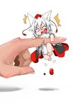  absurdres animal_ears bad_id bad_pixiv_id hands hat highres inubashiri_momiji minigirl solo tail takewaka tokin_hat touhou white_hair wolf_ears wolf_tail 