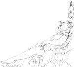  aladdin big_breasts breasts david_siegl disney disney&#039;s_aladdin egyptian evil female headgear looking_at_viewer mirage nude rule_34 side_boob sitting throne 