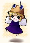  absurdres blonde_hair blue_eyes blush_stickers chain chibi highres moriya_suwako solo touhou yume_shokunin 