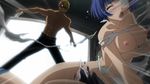  1girl areolae blonde_hair blue_hair blush breast_hold breasts ecchi erect_nipples eyepatch eyes_closed fanservice highres ikkitousen large_breasts legs nipples open_mouth rape ryomou_shimei saji_genpou short_hair sitting smile standing tears thighs torn_clothes you_gonna_get_raped 