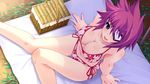  bikini cleavage erect_nipples eyepatch game_cg purple_hair short_hair skyfish soukyuu_no_soleil swimsuit tagme_(character) tsurugi_hagane 