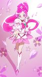  absurdres bow choker cure_blossom eyelashes flower hanasaki_tsubomi heartcatch_precure! highres long_hair pink pink_bow pink_choker pink_eyes pink_hair ponytail precure shijou_yukimasa solo very_long_hair 