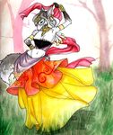  belly_dancer canine corset dancing female fox littledoll midriff piercing 