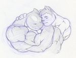  canine cetacean couple eyes_closed gay male marine muscles orca sketch tkc2021 wolf 