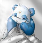  blanket chibineco chubby cute male mammal overweight panda sleepy sly solo 