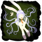  absurdres animal_ears blazer bunny_ears closed_eyes crescent from_above highres jacket long_hair open_mouth purple_hair reisen_udongein_inaba sakana_(packetsjp) sitting skirt smile solo touhou 