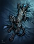  2011 balls bed feline male nimrais nude on_back panther penis sheath solo 