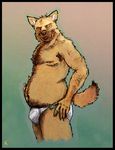  bulge canine chubby dog ear_piercing earring fat karno male piercing scruffy solo underwear 