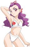  arm_behind_head bikini hair_ribbon hair_ribbons mimino_kurumi pose precure pretty_cure purple_hair ribbon swimsuit white_bikini white_swimsuit yes!_precure_5 yes!_pretty_cure_5 