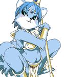  canine crouching female fox harami krystal loincloth oekaki skimpy solo star_fox underwear video_games 