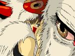  animal cuddling derivative_work eyes lowres mononoke_hime moro_no_kimi mutaco0804 oekaki sad san screencap_redraw wolf 