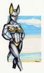  anubian_jackal black breasts brian_wear canine egyptian female jackal solo 