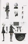  alternate_costume banpai_akira character_sheet concept_art formal izayoi_sakuya koumajou_densetsu multiple_views pixel_art scan silver_hair skirt_suit suit thighhighs touhou turnaround 