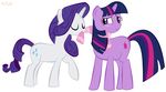  equine female feral friendship_is_magic fur hair horn horns horse long_hair mammal my_little_pony plain_background pony purple purple_eyes purple_fur purple_hair rarity_(mlp) scarf short_hair twilight_sparkle_(mlp) unicorn unknown_artist white white_background white_fur 