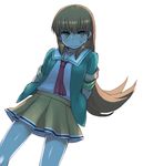  akai_homura anger_vein hibikino_high_school_uniform highres long_hair school_uniform sleeves_rolled_up solo tokimeki_memorial tokimeki_memorial_2 yu_65026 