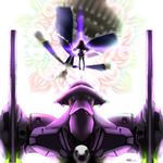  akemi_homura bad_id bad_pixiv_id black_hair crossover eva_01 highres long_hair magical_girl mahou_shoujo_madoka_magica mecha motion_blur neon_genesis_evangelion walpurgisnacht_(madoka_magica) wave505 