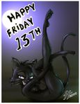  14-bis 2009 bad_locky black black_cat cat feline female fernando_faria friday_13 nude reclining smile solo 