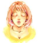  breasts earrings eyes_closed female final_fantasy final_fantasy_v jewelry lenna_charlotte_tycoon long_hair lowres neun9 pink_hair solo white_background 