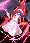  bad_id bad_pixiv_id bat_wings blue_hair chain doseisan_(dosei-san) hat highres red_eyes remilia_scarlet short_hair solo touhou wings 