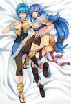  ass blue_eyes blue_hair breasts cleavage dakimakura final_fantasy final_fantasy_crystal_chronicles genderswap highres midriff selkie 