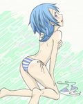  aqua_(kingdom_hearts) bikini blue_eyes blue_hair blush kingdom_hearts kingdom_hearts_birth_by_sleep side-tie_bikini swimsuit 