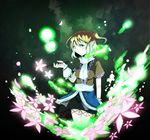  bad_id bad_pixiv_id blonde_hair danmaku green_eyes highres kona_sleipnir mizuhashi_parsee pointy_ears scarf smile solo stick touhou 