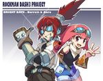  1girl aero barrett_(rockman_dash) belt gloves goggles pink_hair ponytail red_eyes red_hair rockman rockman_dash yuusuke_(5yusuke3) 