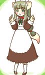  dress feline female kin-shun maid maid_uniform mammal plain_background solo white_background 