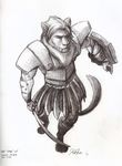  big_cat cat feline gladiator kashe lion male mammal pencil solo sword tiger traditional traditional_media warrior weapon 
