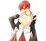  breasts genderswap king_of_fighters lowres midnight_bliss red_hair snk yagami_iori 