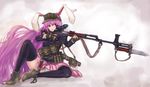  animal_ears bad_id bad_pixiv_id bayonet boots bunny_ears communism dragunov_svd gun hammer_and_sickle holding holding_gun holding_weapon long_hair nail_polish panties panzer purple_hair red_eyes reisen_udongein_inaba rifle scope sniper_rifle solo thighhighs touhou trigger_discipline underwear very_long_hair weapon 