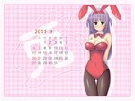  bunnygirl calendar cleavage hatsukoi_sacrament purple_eyes purple_hair tagme 