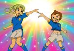  2boys inazuma_eleven inazuma_eleven_(series) kurimatsu_teppei midorikawa_ryuuji multiple_boys ponytail trap uedasa 