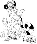  anthro black_and_white chival_(character) clothed dox female feral fish_hook hair holly_massey kaku lemur looking_at_viewer mohawk monochrome panda piercing plushie standing striped_tail tail trio zeriara_(character) 