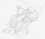  looking_at_viewer male muscles nude okapi penis sketch solo standing tkc2021 
