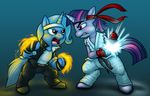  anthrofied crossover duo equine female fight fire friendship_is_magic hair head_band headband horn horns magic mammal my_little_pony pink_eyes purple_eyes street_fighter trixie_(mlp) twilight_sparkle_(mlp) two_tone_hair unicorn unknown_artist video_games white_hair 