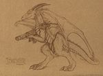  armor dracten dragon feral gatling_gun gun loincloth male minigun reptile scalie ultraviolet underwear vulcan_gun weapon wings 