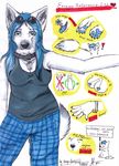  blue canine dog_tags enaya enaya-thewhitewolfen female model_sheet pyjamas solo wolf 