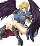  amano_mokuzu angel_wings armor ass blue_eyes boots breasts breath_of_fire breath_of_fire_ii bridal_gauntlets cleavage dress gauntlets huge_breasts knee_boots legs long_hair long_legs nina nina_(breath_of_fire_ii) panties side_slit thick_thighs thighs umino_mokuzu_(a4_size) wings 