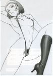  1girl boots breasts detective_conan hairband highres looking_at_viewer meitantei_conan navel nipples pubic_hair short_hair sonoko_suzuki suzuki_sonoko swimsuit zol 