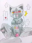  &hearts; ???????? anal balls big_eyes blush cum male nintendo open_mouth paws penis pok&#233;mon poochyena purofu red_eyes solo toy video_games 