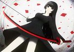  black_eyes black_hair dress long_hair sakimori sword weapon 