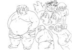  clothing inflation mammal overweight pig porcine shorts swine torn_clothing transformation unknown_artist weight_gain 