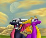  armor collar cynder cynder-and-spyro-fan dragon female feral horns male moon scalie spyro spyro_the_dragon wings 