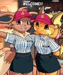  &hearts; brown brown_eyes eevee face_markings female g-sun hat looking_at_viewer orange pok&eacute;mon pok&eacute;morph raichu red_eyes standing tail 