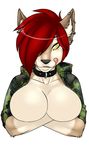  canine collar cooper cooper_(character) edit female hair mammal nude piercing red_hair shopped solo strype yellow_eyes 
