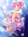  bubble_skirt bug butterfly gloves highres insect kaname_madoka magical_girl mahou_shoujo_madoka_magica pink_eyes pink_hair shoes short_hair short_twintails skirt solo twintails yayoi_(egoistic_realism) 
