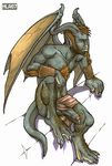  chest_tuft claws cum gargoyle hardluckart horns invalid_tag male nude penis piercing scalie uncut wings 